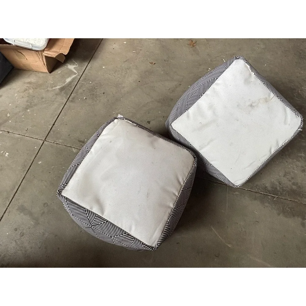 Oversized Ottoman Squattoman  Bean Bag Set Of 2